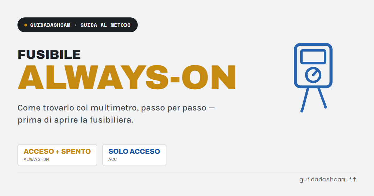Come trovare il fusibile always-on e il fusibile ACC con il multimetro